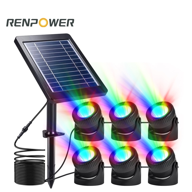 Új napenergia LED -es lámpák IP68 napenergia víz alatti színű lámpák kültéri kerti medence dekoratív világítás